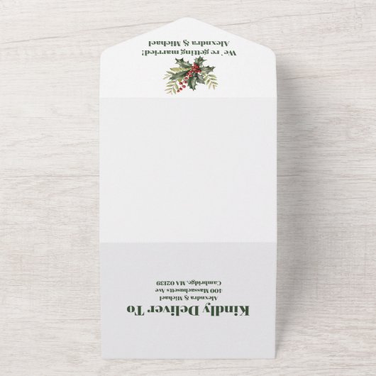 kerstbessen en pijnbruiloft all in one uitnodiging (Buitenkant)