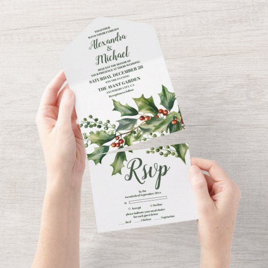 kerstbessen en pijnbruiloft all in one uitnodiging (Afscheurbaar)