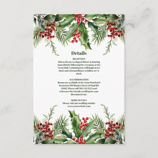 kerstbessen en pijnbruiloft informatiekaartje (Voorkant)