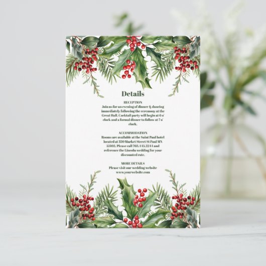 kerstbessen en pijnbruiloft informatiekaartje (Staand voorkant)