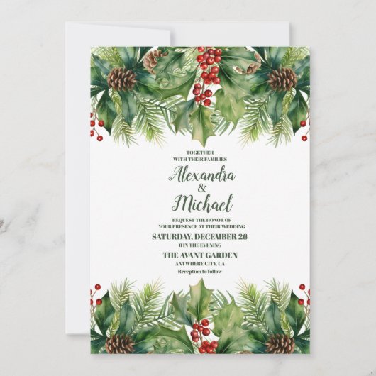 kerstbessen en pijnbruiloft kaart (Voorkant)