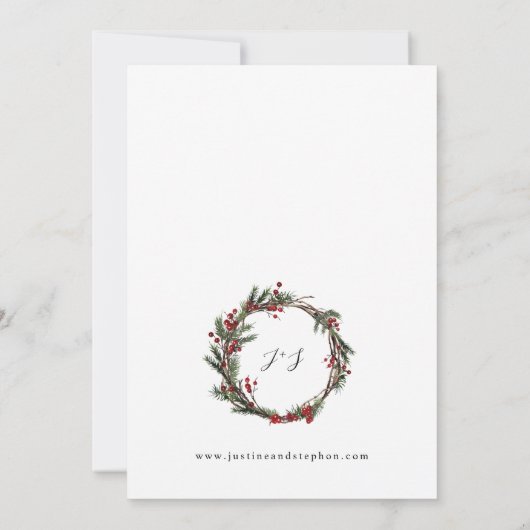 kerstbessen en pijnbruiloft kaart (Achterkant)