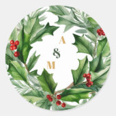 kerstbessen en pijnbruiloft ronde sticker (Voorkant)