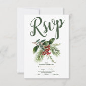 kerstbessen en pijnbruiloft RSVP kaartje (Voorkant)