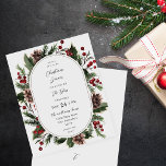 kerstbessen en pine-diner of -feest<br><div class="desc">** SATIN PAPIER IS ERG DAN, PRINTER PAPIER THIN. HOUD DE UPGRADE NAAR SEMI-GLOSS VOOR THICKER PAPIER. DIT IS EEN BEGROTINGSVERSIE DIE EEN OPTIE VOOR BEVELINGEN HEEFT. ZIE ONS COLLECTIE VOOR EEN THICKER, GROTERE INVITE*** Bespaar geld op uitnodigingen met deze kleinere uitnodiging die een optie voor enveloppen heeft. Bereid uw...</div>