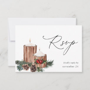 kerstbessen en pine met maaltijd RSVP 2 Kaartje