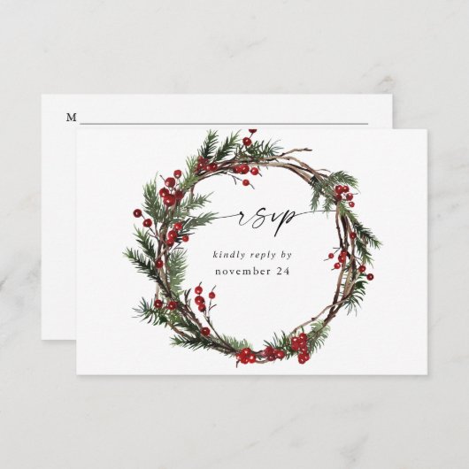 kerstbessen en pine met maaltijd RSVP Wreater (Voorkant / Achterkant)