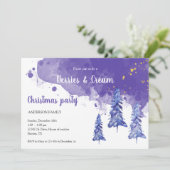 Kerstbessen en room Winternacht Kaart (Staand voorkant)