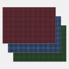 Kerstbessen gesorteerd Tartan Inpakpapier Vel