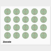 Kerstbessen Groene Familie Retouradres Ronde Sticker (Vel)
