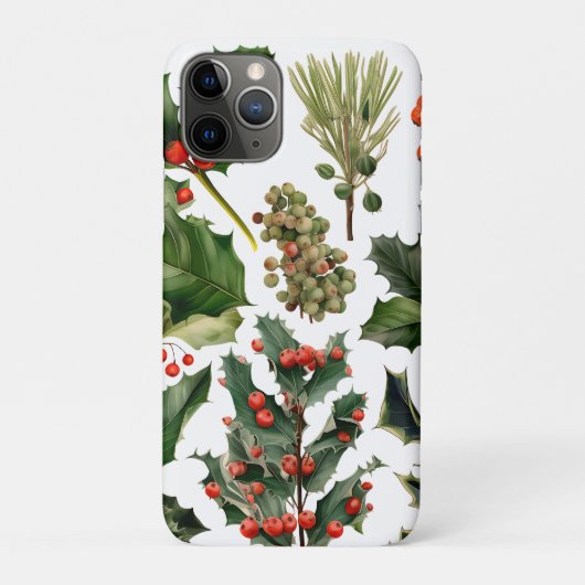 Kerstbessen Holly bladeren. Kerstbessen Case-Mate iPhone Case (Achterkant)