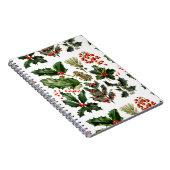 Kerstbessen Holly bladeren. Kerstbessen Notitieboek (Rechterzijde)