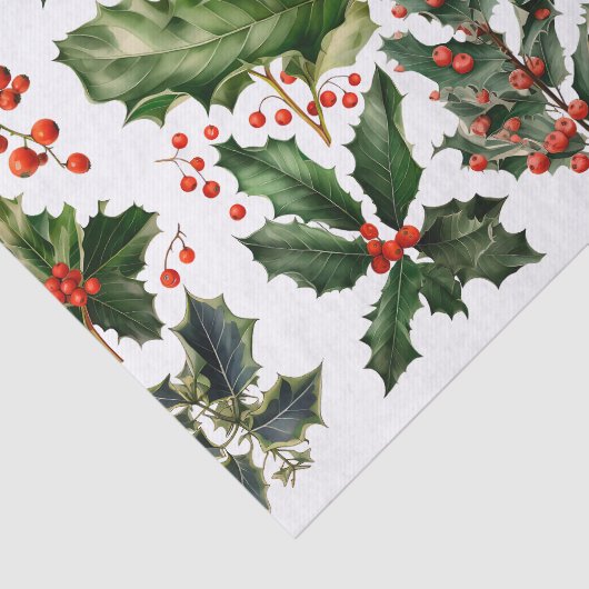 Kerstbessen Holly bladeren. Kerstbessen Tissuepapier (Detail)