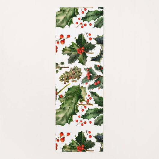 Kerstbessen Holly bladeren. Kerstbessen Yogamat (Achterkant)