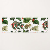 Kerstbessen Holly bladeren. Kerstbessen Yogamat (Voorkant (horizontaal))