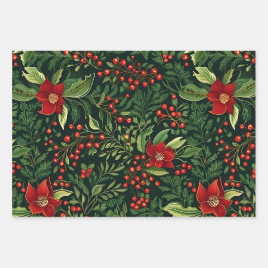 kerstbessen inpakpapier vel (Voorkant)