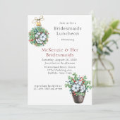 kerstbessen katoenbridesmaids Luncheon Kaart (Staand voorkant)