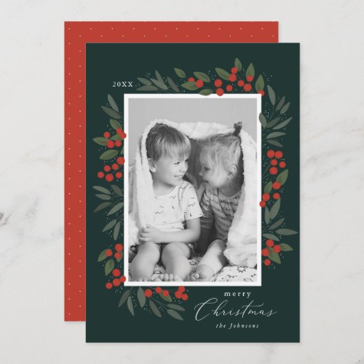 Kerstbessen Kerstkaart (Voorkant / Achterkant)