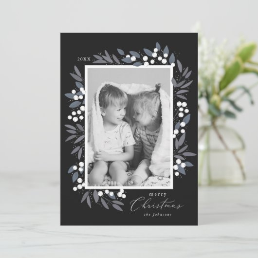 Kerstbessen Kerstkaart (Staand voorkant)