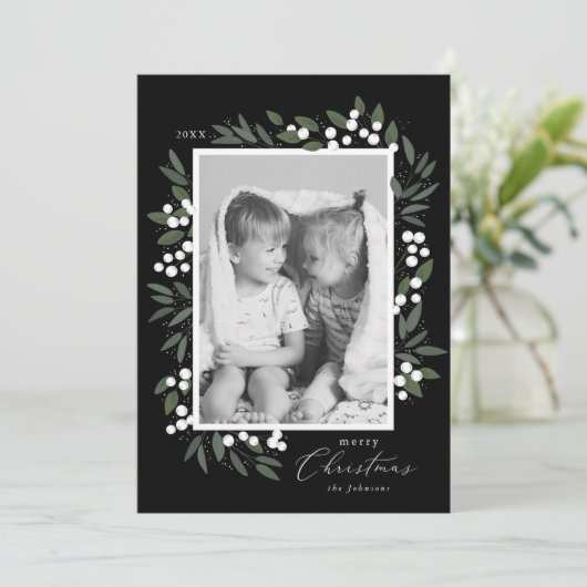 Kerstbessen Kerstkaart (Staand voorkant)