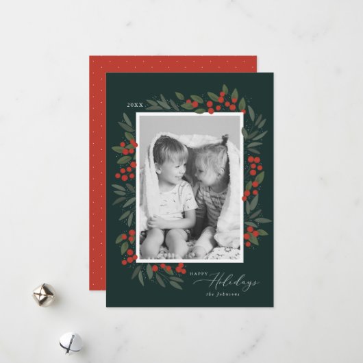 Kerstbessen Kerstkaart (Voorkant / Achterkant in situ)