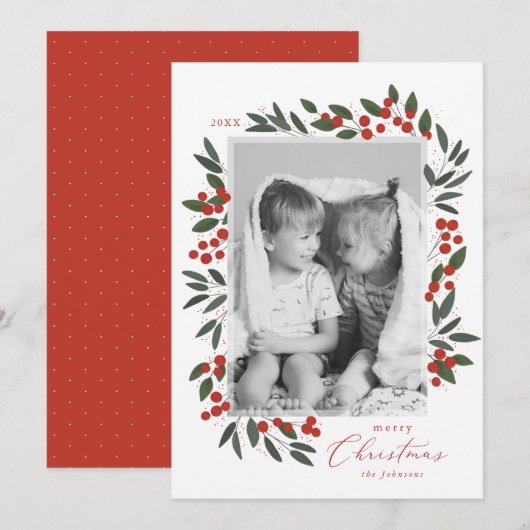 Kerstbessen Kerstkaart (Voorkant / Achterkant)