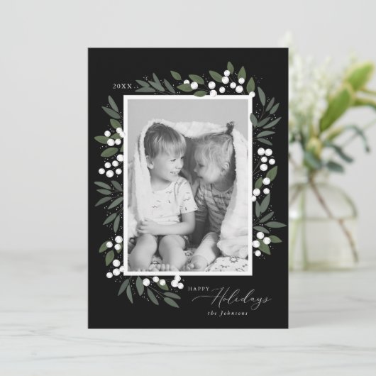 Kerstbessen Kerstkaart (Staand voorkant)