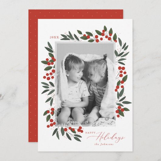 Kerstbessen Kerstkaart (Voorkant / Achterkant)