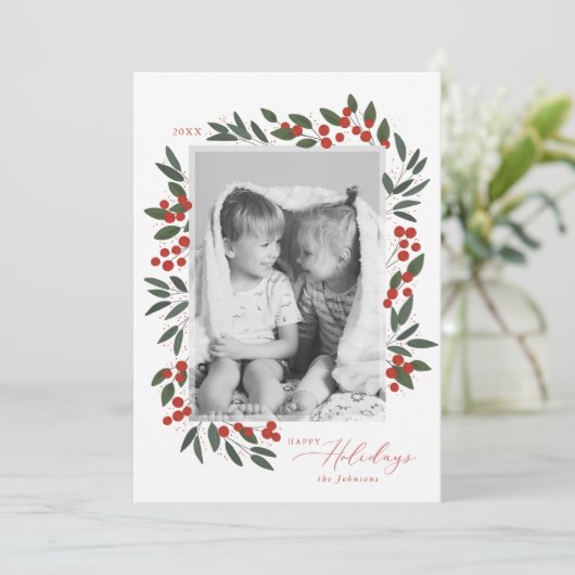 Kerstbessen Kerstkaart (Staand voorkant)