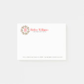 Kerstbessen krans monogram post-it® notes (Voorkant)