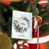 Kerstbessen krans Vrolijke Kerstmis Typograaf Kaart