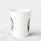 Kerstbessen krans Vrolijke Kerstmis Typograaf Papieren Bekers (Rechts)