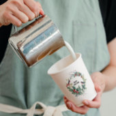 Kerstbessen krans Vrolijke Kerstmis Typograaf Papieren Bekers