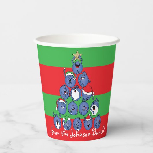 kerstbessen papieren bekers (Achterkant)