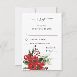 Kerstbessen & Pijnboom Rood geen maaltijd RSVP VER Kaartje