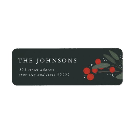 kerstbessen Retouradres Etiket (Voorkant)