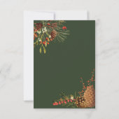 kerstbessen RSVP-kaart met groen terug RSVP Kaartje (Achterkant)