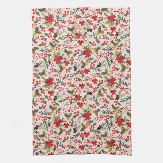 kerstbessen theedoek (Verticaal)