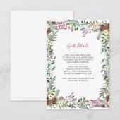 Kerstbessen | Vakantie bruiloft details Informatiekaartje (Voorkant / Achterkant)