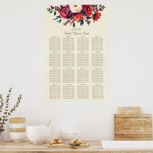 kerstbessen winterbruiloft poster (Keuken)