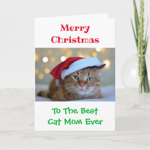 Kerstbeste Cat Mam ooit Foto Kaart
