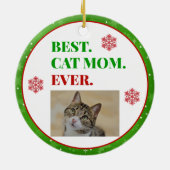 Kerstbeste Cat Mam ooit Foto Keramisch Ornament (Achterkant)