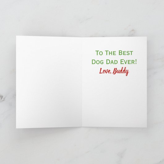 Kerstbeste foto van pap met ever kaart (Binnen)