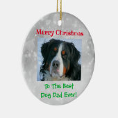 Kerstbeste foto van pap met ever keramisch ornament (Rechts)