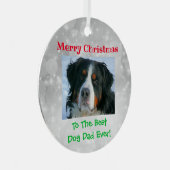 Kerstbeste foto van pap met ever metalen ornament (Voorkant Rechts)