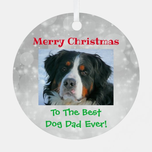 Kerstbeste foto van pap met ever metalen ornament (Achterkant)