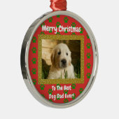 Kerstbeste foto van pap met ever metalen ornament (Rechts)