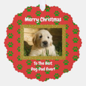 Kerstbeste foto van pap met ever ornament kaart (Voorkant)