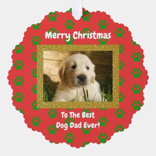 Kerstbeste foto van pap met ever ornament kaart (Voorkant)