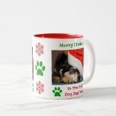 Kerstbeste foto van pap met ever tweekleurige koffiemok (Voorkant rechts)